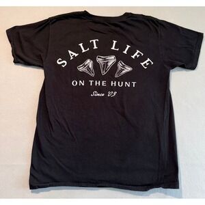 Salt Life Mens Shark Teeth On The Hunt Pocket T-Shirt Black Small SML